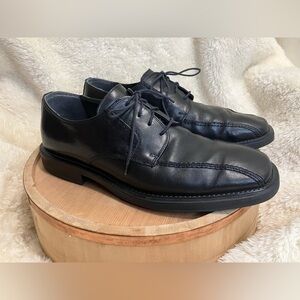 EUC Alfani Black Leather Mens Dress Derby Oxfords Lace Up Size 11.5 M